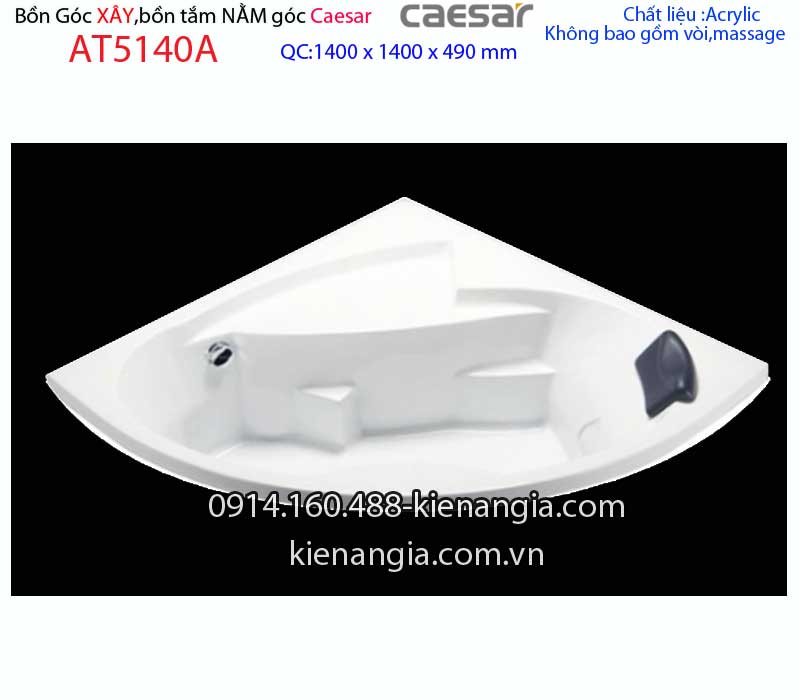 Bồn tắm góc xây Caesar 14 mét AT5140A