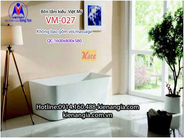 Bồn tắm kiểu hình chữ nhật Việt Mỹ VM027