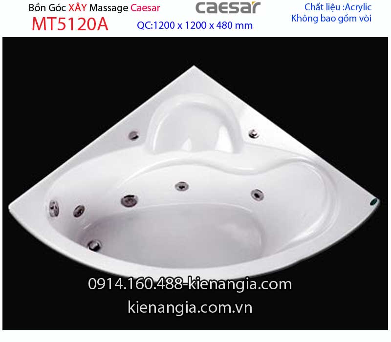 Bồn tắm massage góc xây 12 mét Caesar-MT5120A