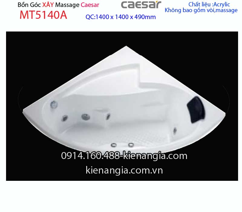Bồn tắm massage góc xây 14 mét Caesar-MT5140A