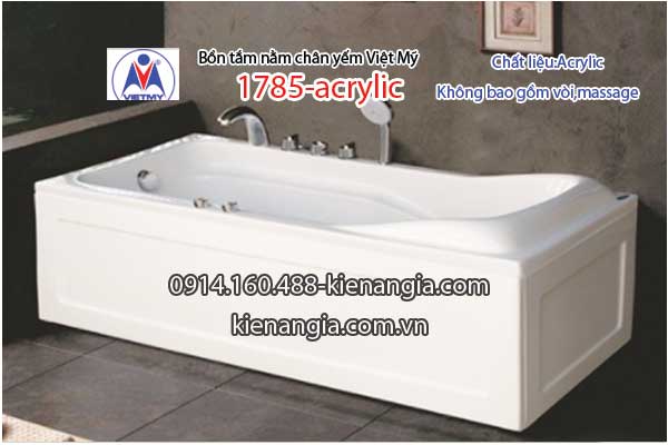 Bồn tắm nằm Acrylic chân yếm dài 17m Việt Mỹ VM1785-Acrylic