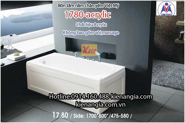 Bồn tắm nằm chân yếm Việt Mỹ acrylic 1780