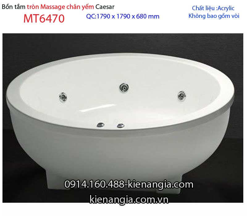 Bồn tắm tròn MASSAGE đặt sàn Caesar-MT6470