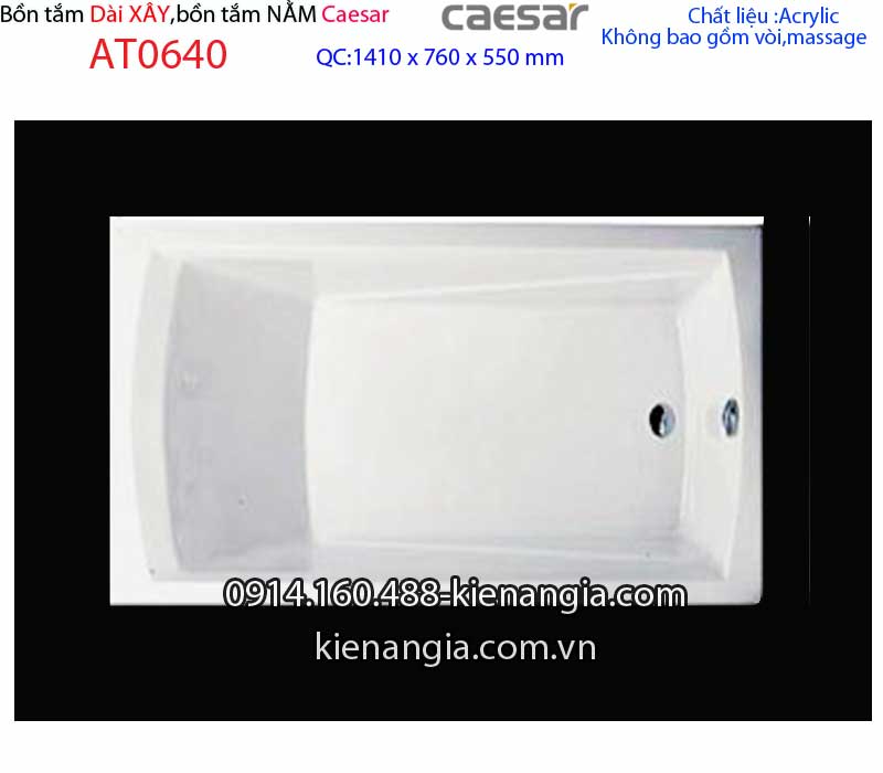 Bồn tắm xây dài 14 mét Caesar-AT0640