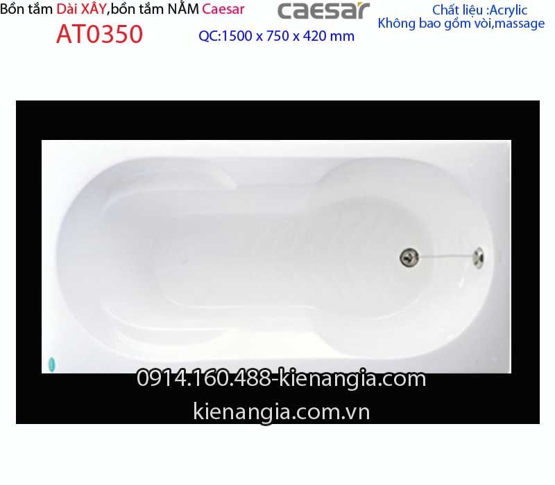 Bồn tắm xây dài 15 mét Caesar-AT0350