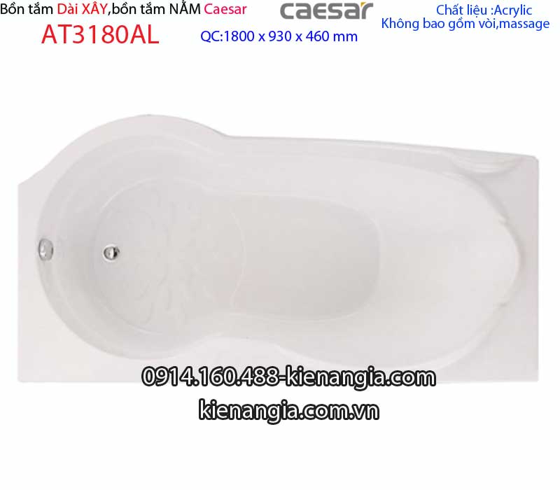 Bồn tắm xây dài 18 mét Caesar-AT3180AL