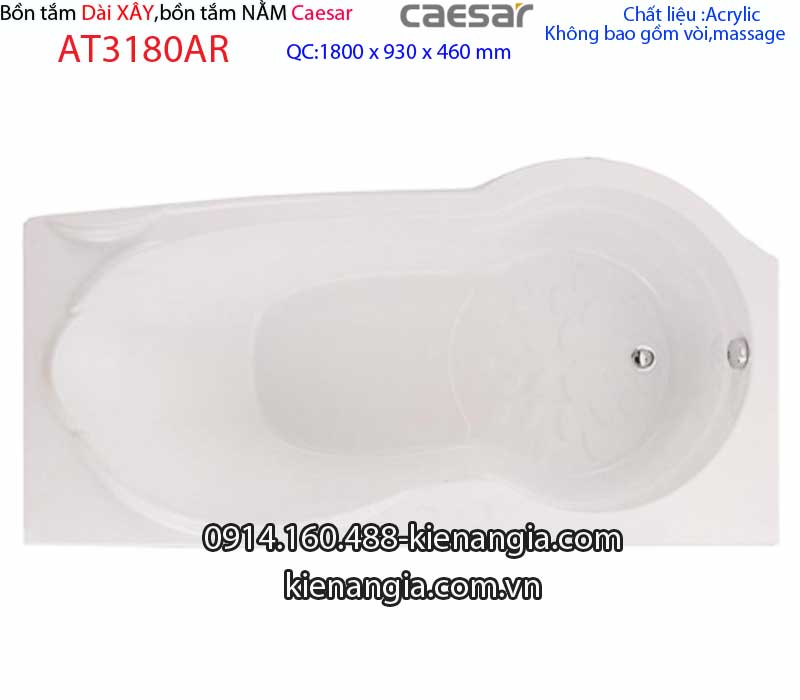 Bồn tắm xây dài 18 mét Caesar-AT3180AR