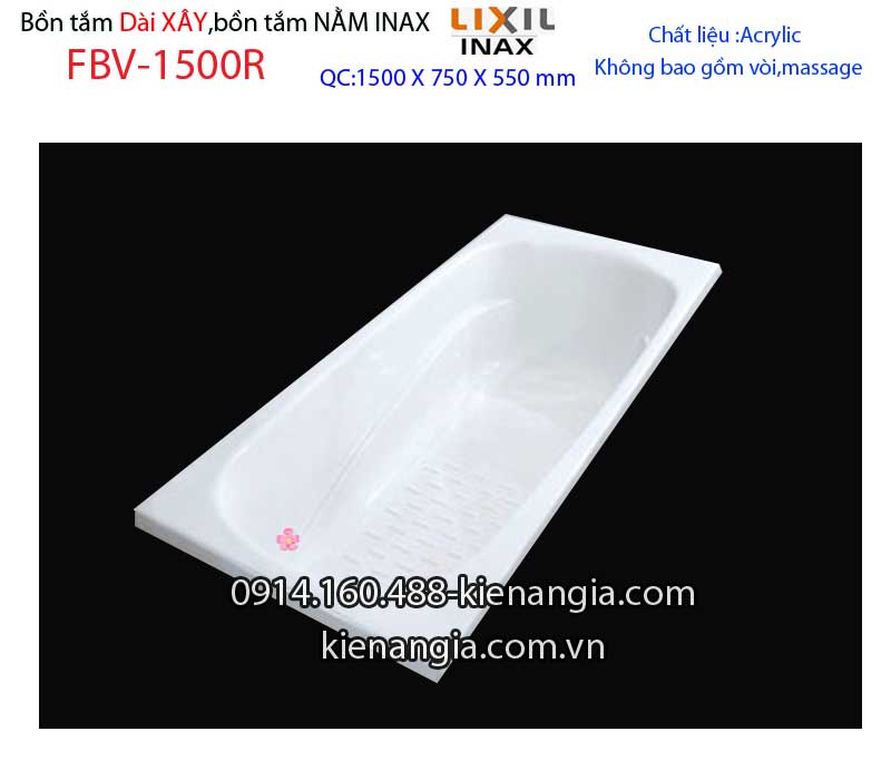 Bồn xây Inaxbồn dài acrylic 15m INAX FBV-1500R