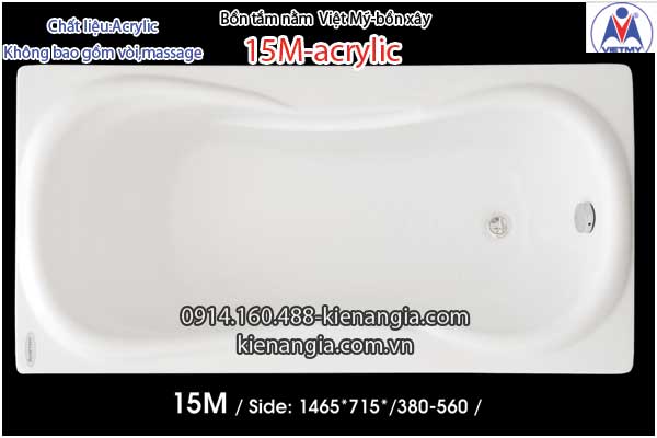 Bồn xâybồn nằm xây nhỏ Việt Mỹ Acrylic-15M