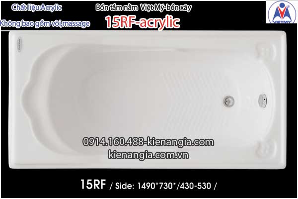 Bồn xâybồn nằm xây nhỏ Việt Mỹ Acrylic-15RF