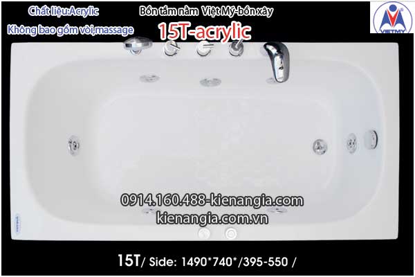 Bồn xâybồn nằm xây nhỏ Việt Mỹ Acrylic-15T