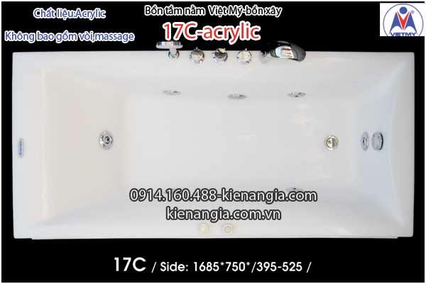 Bồn xâybồn tắm dài 17m Việt Mỹ Acrylic-17C