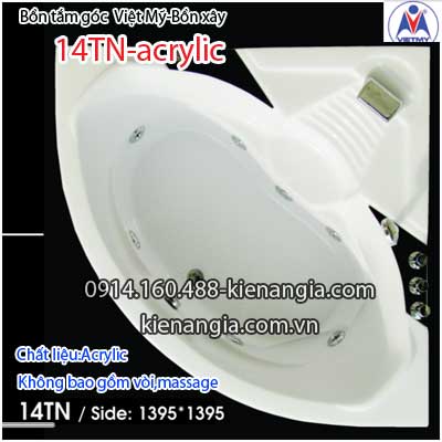 Bồn xâybồn tắm góc 14 mét Việt Mỹ Acrylic VM14TNAcrylic