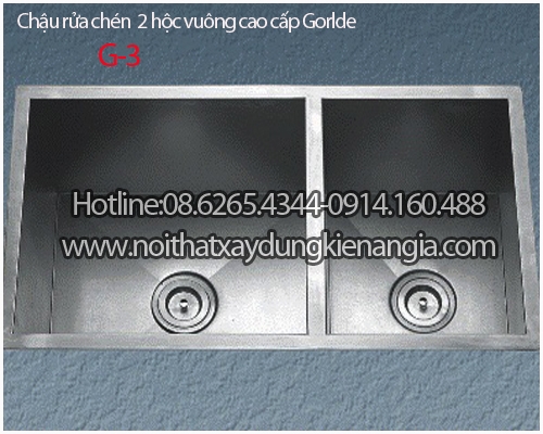 Chậu GORLDE vuông âm mặt đá vuông 83x45 x25cm CRBA G-3