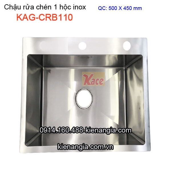 Chậu rửa chén 1 hộc inox 304 50x45cm -KAG-CRB110