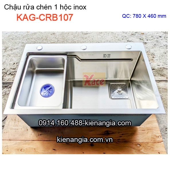 Chậu rửa chén 1 hộc inox 304 78x46cm -KAG-CRB107