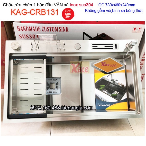 Chậu rửa chén đầu vặn xả đa năng 78x46cm KAG-CRB131