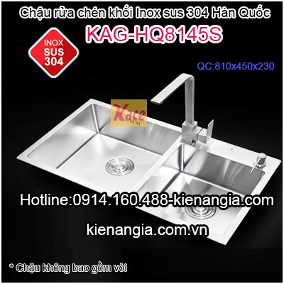 Chậu rửa chén Hàn Quốc inox sus304 đúc KAG-HQ8145S
