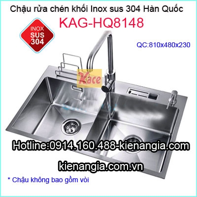 Chậu rửa chén Korea inox sus304 đúc KAG-HQ8148