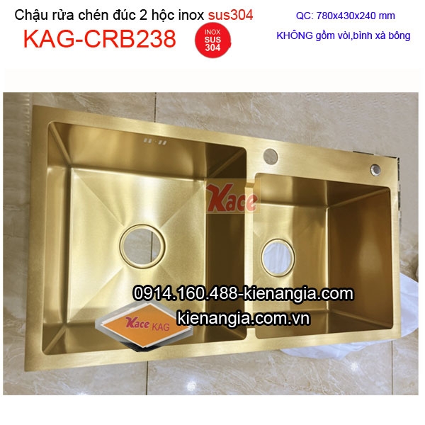 Chậu rửa chén Nano vàng 82x45x24cm KAG-CRB238