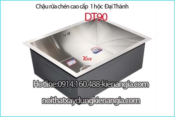 Chậu rửa inox 304 âm bàn vuông Đại Thành ĐT90