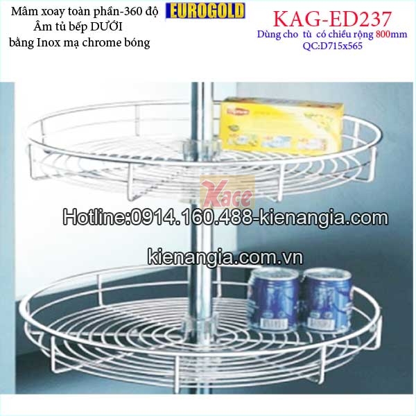 Kệ xoay toàn phần tủ bếp 800 EUROGOLD-KAG-ED237