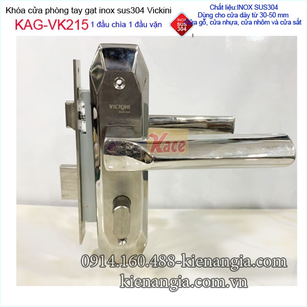 Khóa cửa tay gạt sus 304 VICKINI KAG-VK215