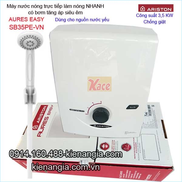 Máy nước nóng bơm siêu êm ARISTON-AURES-EASY KAG-SB35PE-VN