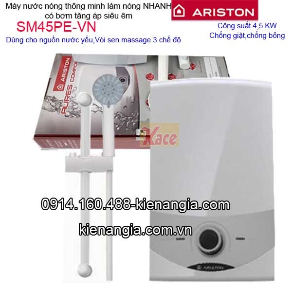 Máy nước nóng có bơm siêu êm Ariston KAG-SM45PE-VN