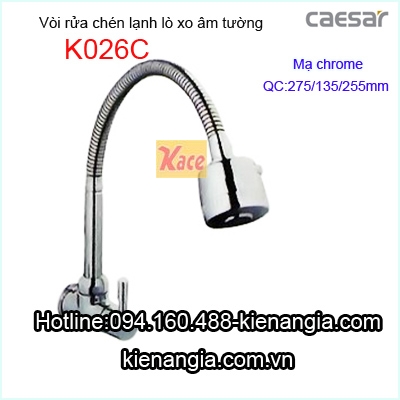 Vòi bếp âm tường lò xo Caesar K026C