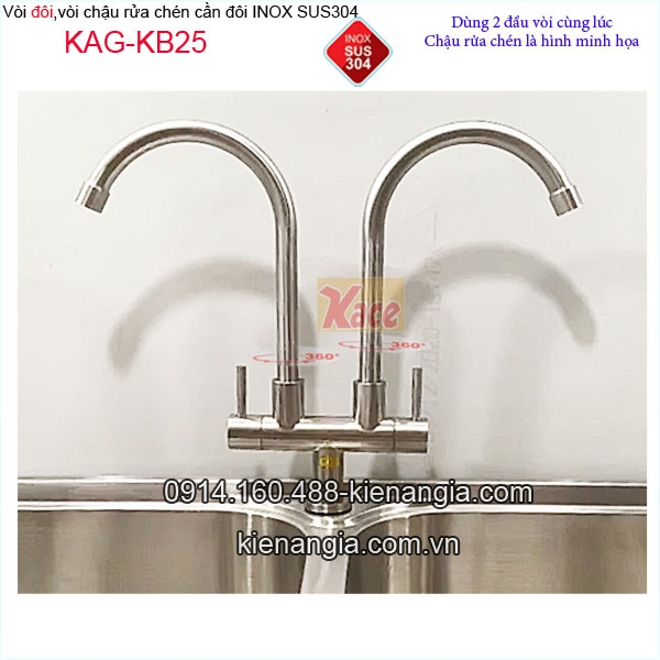 Vòi bếp lạnh đôi inox sus 304 KAG-KB25