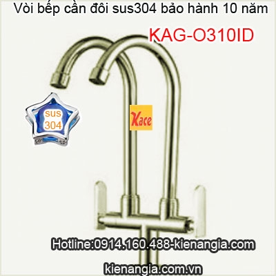 Vòi bếp lạnh cần đôi sus 304 KAG-O310ID