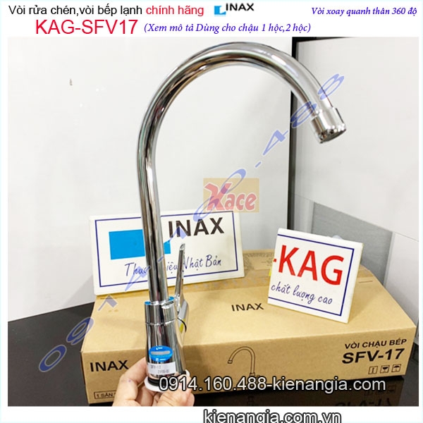 Vòi bếp lạnh,Vòi chậu rửa chén chính hãng INAX KAG-SFV17