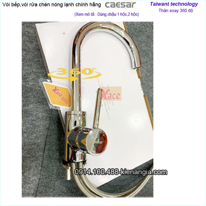 Vòi bếp nóng lạnh Caesar K695C