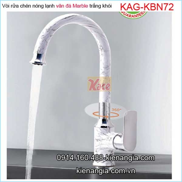 Vòi BẾP vân đá Marble trắng vân khói nóng lạnh KAG-KBN72
