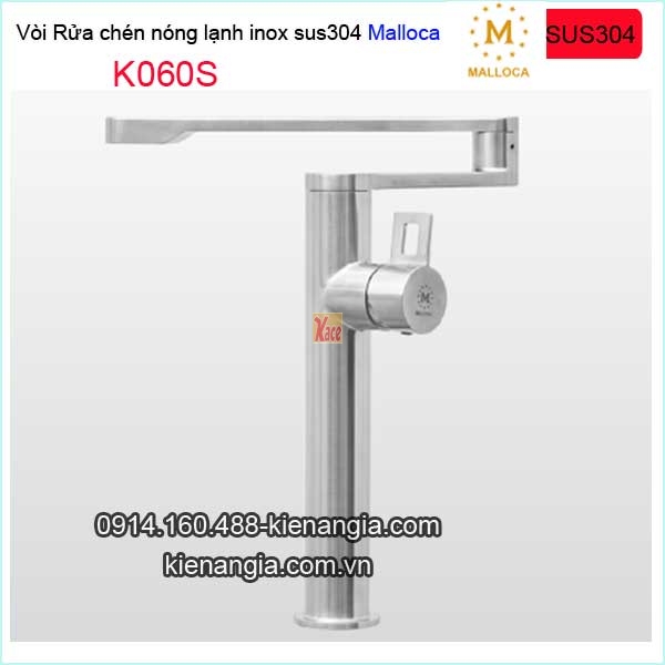 Vòi chậu rửa chén nóng lạnh inox sus304 Malloca-K060S