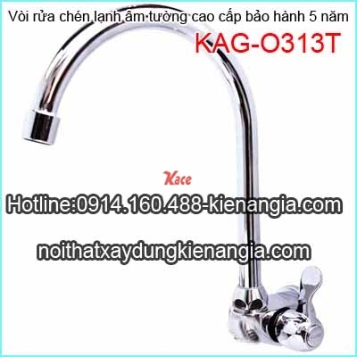 Vòi rửa chén âm tường lạnh cao cấp KAG-O313T