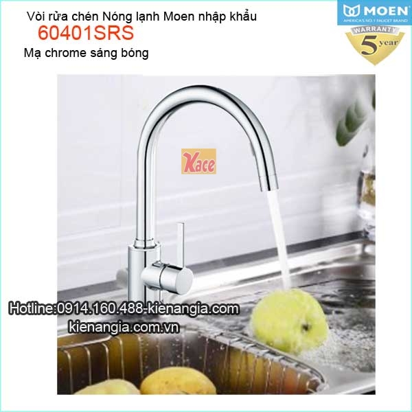Vòi rửa chén bát nóng lạnh Moen-Mỹ 60401SRS