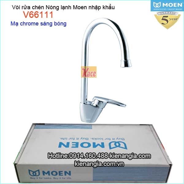 Vòi rửa chén bát nóng lạnh Moen-Mỹ V66111