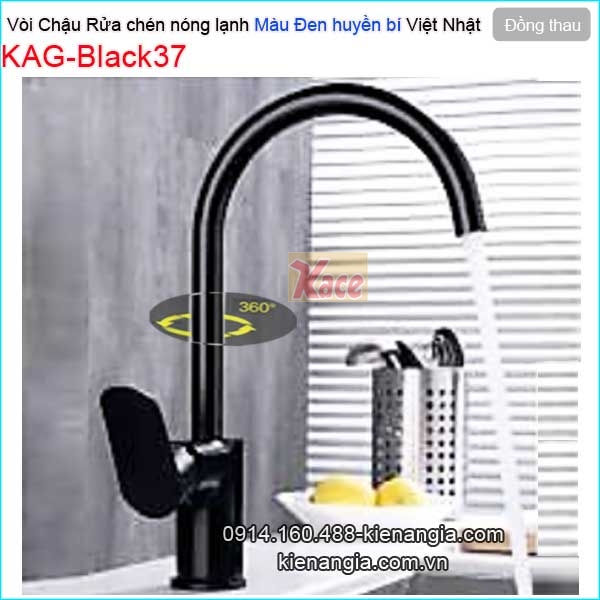 Vòi rửa chén cao cấp đen KAG-Black37