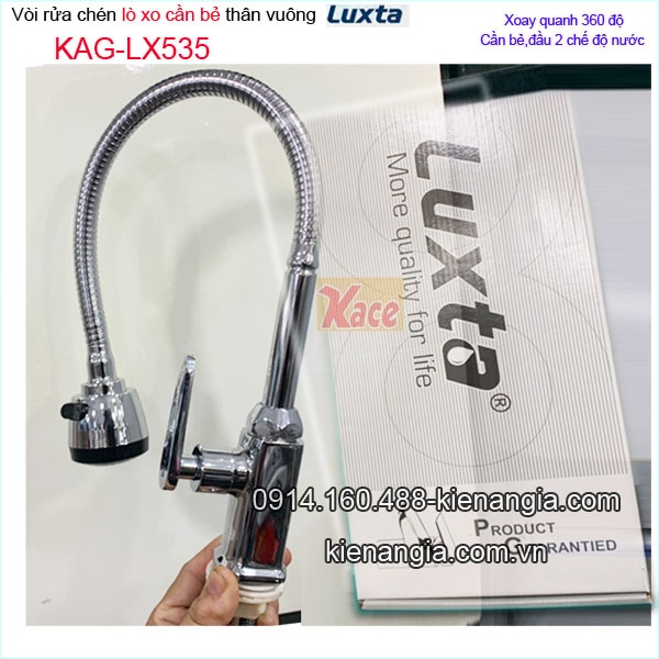 Vòi rửa chén lạnh lò xo cần bẻ Luxta KAG-LX535