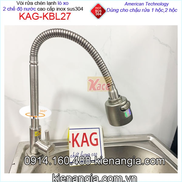 Vòi rửa chén lò xo sus 304 KAG-KBL27