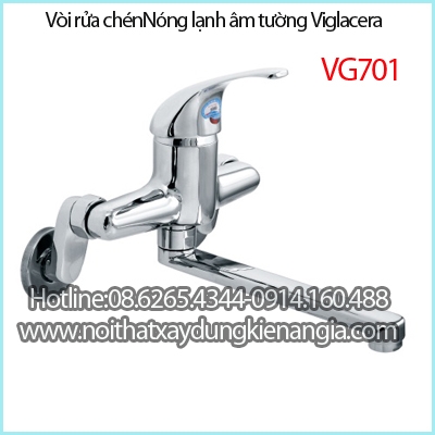 Vòi rửa chén nóng lạnh âm tường,vòi bồn Viglacera VG701