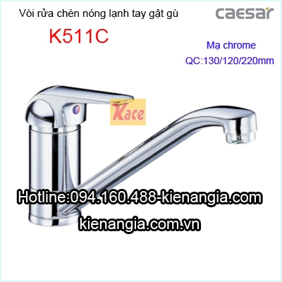 Vòi rửa chén nóng lạnh gật gù CAESAR K511C