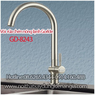 Vòi rửa chén lạnh sus 304 Gorlde GD8243
