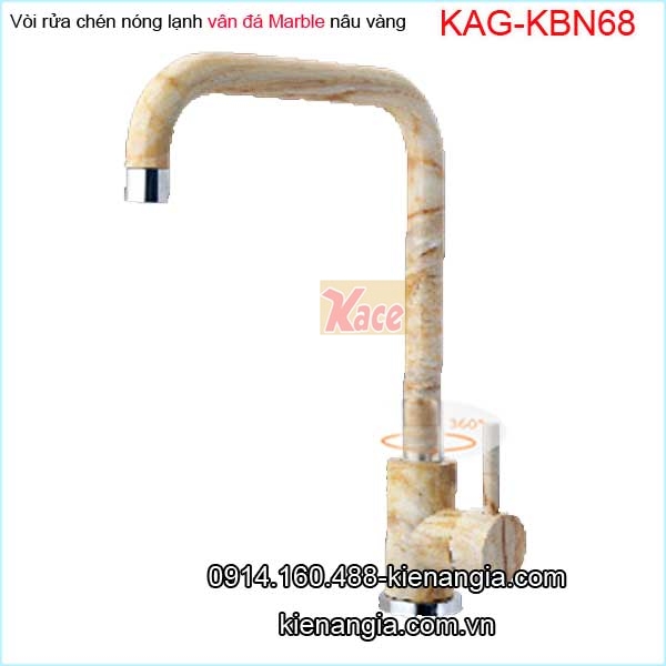 Vòi rửa chén vân đá Marble nâu vàng nóng lạnh KAG-KBN68
