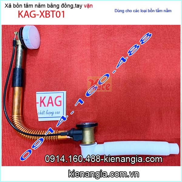 Xả bồn tắm nằm bằng đồng loại xả vặn KAG-XBT01