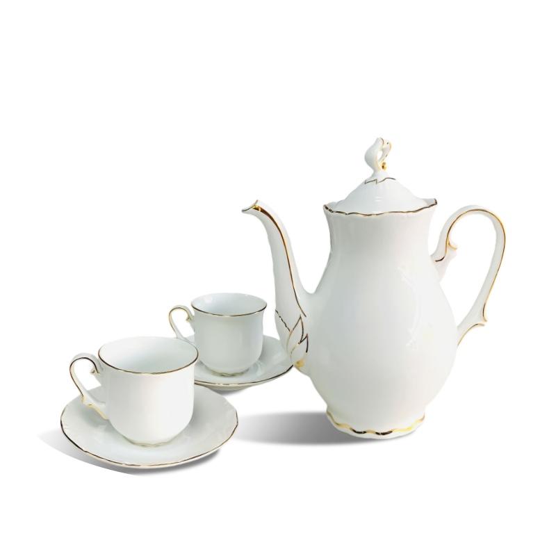 Bộ trà 1.2L - Tiệp (Royal) - Viền Chỉ Vàng