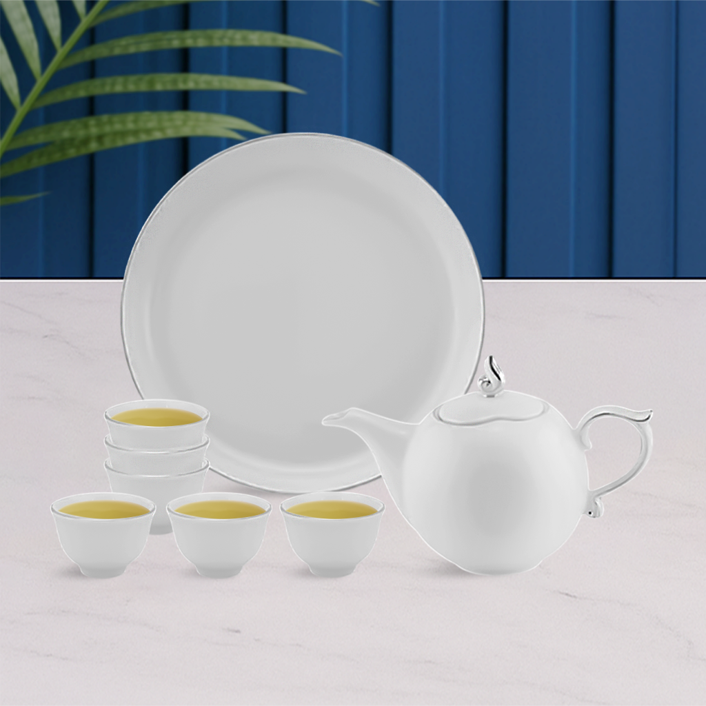 Bộ trà 0.3 L - Mẫu Đơn - IFP Chỉ Bạch Kim