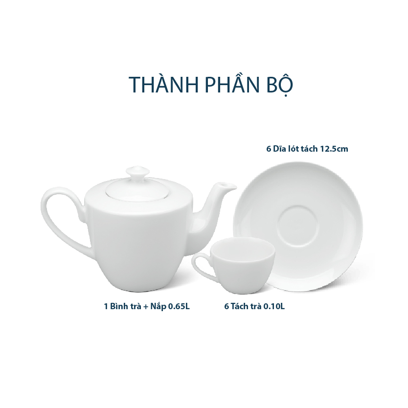 Bộ trà 0.65 L - Daisy - Trắng